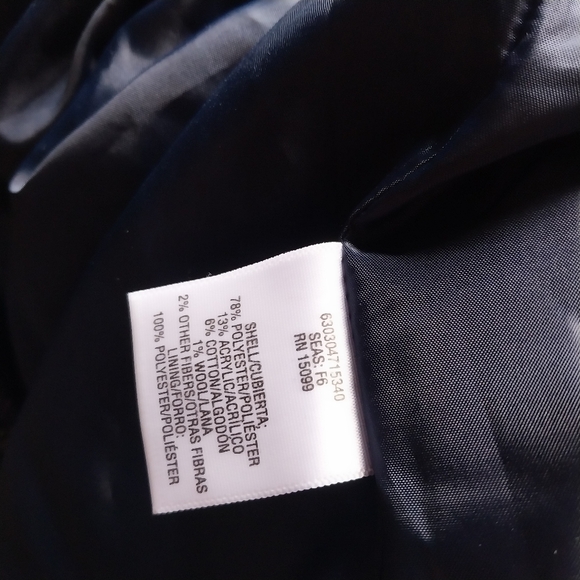 Bongo Womens Large Belted Brushed Soft Button-Down Plaid Navy Blue White Jacket - Picture 11 of 15